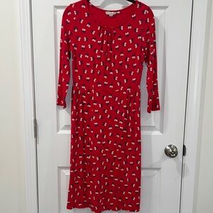 Boden Dress Size Floral Design on Red Size 6